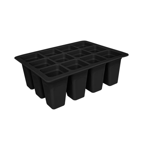 Flower Pots with Drainage, 12-Cell Nursery Pots Reusable Planting Trays for Flowers and Vegetables, Indoor and Outdoor Use