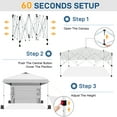 thumbnail image 6 of Ktaxon 10x10 Ez Pop Up Canopy Tent,Outdoor Sun Shade Shelter,Outdoor Gazebo,One Push Setup with Pockets Sidewall,1 Roller Bag,4 Sandbags,UPF50+ - White, 6 of 9