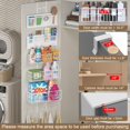 thumbnail image 6 of Adjustable Over The Door Organizer - Hair Dryer Holder, Hanging Door Organizer with 8 Pockets 3 Metal Baskets 6 Hook, Behind Door Organizers and Storage for Bathroom Closet Cabinet Bedroom, 6 of 18