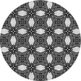 thumbnail image 1 of Ahgly Company Machine Washable Indoor Round Transitional Dark Gray Black Area Rugs, 4' Round, 1 of 7