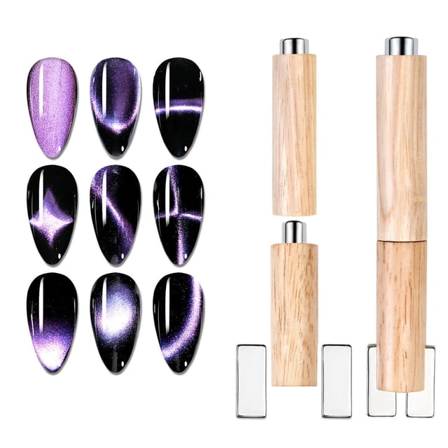Herramientas de arte de uñas con imán extraíble, bolígrafo magnético de doble punta, herramienta de imán, palo magnético, palo magnético para uñas, imanes de ojo de gato