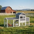 thumbnail image 2 of PawHut Chicken Coop with Wheels, 80" L Mobile Hen House with Run, 2 of 10