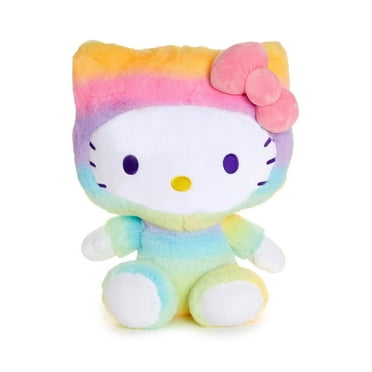Hello Kitty 9.5" Plush Overalls Outfit Multicolor ,  Super Soft Pink Bow Character