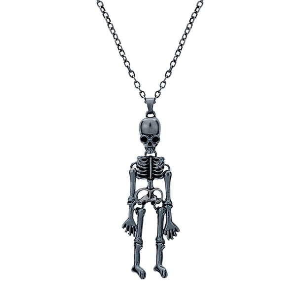 Collar con colgante de calavera vintage Fiudx para mujeres y hombres moda esqueleto Halloween