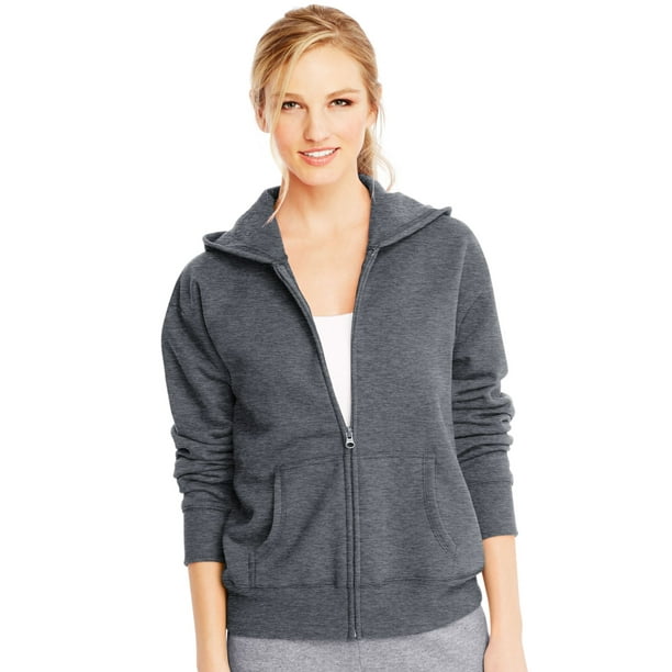 Hanes Womens ComfortSoft EcoSmart Full-Zip Hoodie Sweatshirt, L ...