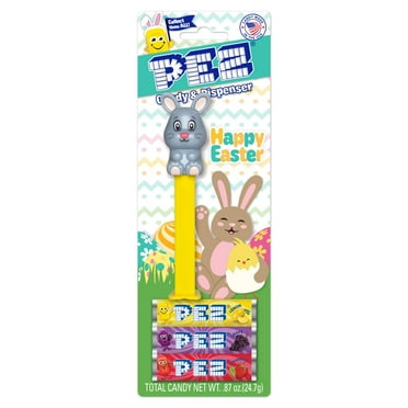 PEZ Easter Full Body Bunny, 1 Candy Dispenser Plus 3 Rolls Assorted Candy, 1 Count, 0.87 oz