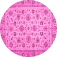 thumbnail image 1 of Ahgly Company Indoor Round Oriental Pink Traditional Area Rugs, 7' Round, 1 of 4