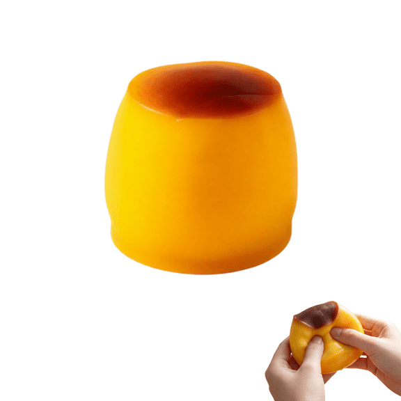 Squeeze Stress Ball, Caramel Pudding Stress Ball, Toy Bead Filled Sensory Squeeze Toy for Adults Party Favor Squeeze Toy Desk Stress Relief