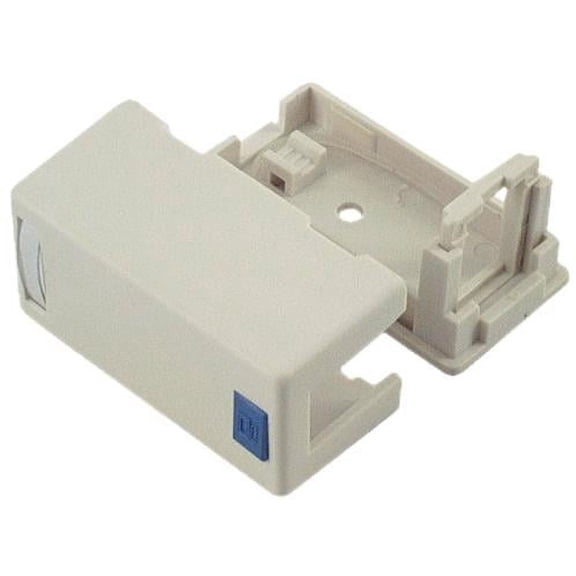 IEC WH00801A Whilte Plastic Surface Box ( Biscuit ) with 1 Cutout for Keystone Insert