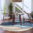 thumbnail image 4 of Blue Beige Ombre Round Area Rug 5 FT, Non Slip Bedroom Area Rug, Geometric Abstract Modern Moire Washable Soft Circular Carpet Non-Shedding Floor Mat for Kitchen Dining Room Foyer Balcony Dorm, 4 of 9