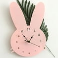 thumbnail image 2 of BallsFHK Cute Rabbit Wooden Mute Wall Clock Bedroom Children's Room Home Decoration, 2 of 3