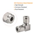 thumbnail image 4 of Uxcell 90 Degree Union Elbow 1/4" to 1/4" OD Tube Stainless Steel Compression Tube Fitting, 4 of 5