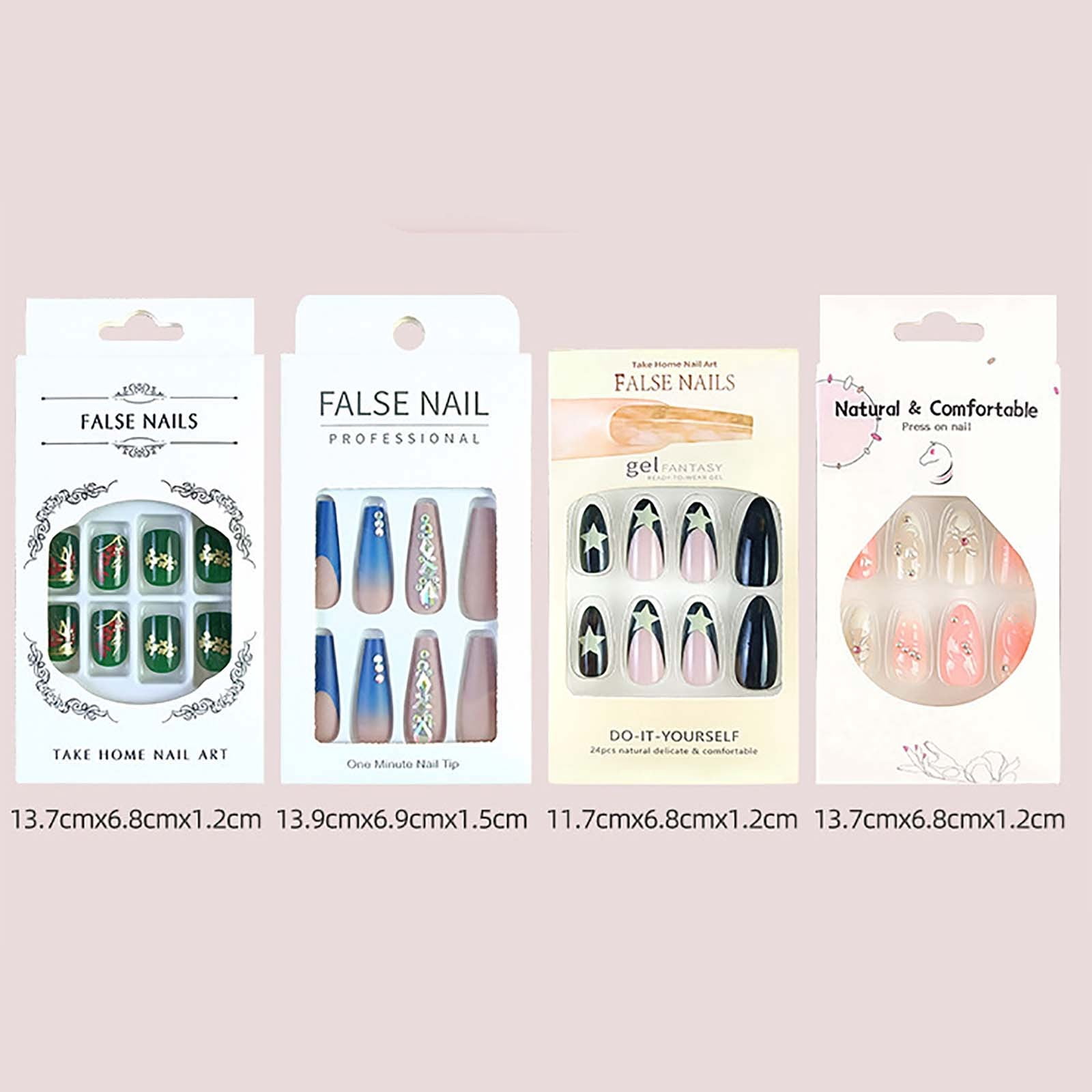 Qocolcyl 24Pcs Gold Curve Line Press on Nails Sea Acrylic Fake Nail Glossy Blue Gradient Medium Square False Nails Love Heart Stick on Fingernails Seaweed Gel Glue on Nail for Coquette Women Girls