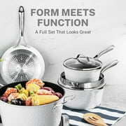 Granitestone 15 Piece Pots and Pans Set Nonstick Cookware Set, Pot and Pan Set, Kitchen Cookware Sets, Induction Cookware Set, Frying Pan Set, Pot Set Induction Cookware, Dishwasher Safe, Cream White