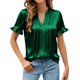 thumbnail image 3 of TaTaai Women's Satin V Neck Short Sleeve Shirt, Business Casual Silky Drape, Lightweight for Office Daily Party Formal Occasions Gift, 3 of 8