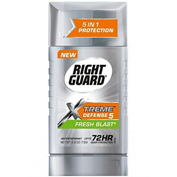 Right Guard Xtreme Defense 5 Anti-Perspirant Fresh Blast 2.60 oz (Pack of 6)