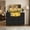 Black, variant on LED TV Stand for 50/55 inch TV, Dresser with 8 Fabric Drawers, Entertainment Center with Open Storage Shelves & Power Outlet, Tall Storage Chest for Bedroom, Living Room, Pink