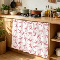 thumbnail image 6 of Pink Bow Ribbon Cabinet Curtain 35"Wx35"L, Dustproof Under Sink Skirt with Self Adhesive Tape, Vintage Modern Art Bowknot Cabinet Curtain Cover for Kitchen Sink, Bathroom Vanity, Laundry Room, 6 of 9