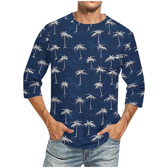 Tops para hombre, blusas y camisas de cuello redondo y manga corta para hombre, blusas casuales de moda con cuello redondo y manga corta, blusas para hombre, blusas de poliéster para hombre