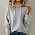 thumbnail image 2 of Warm Sweaters for Women Crew Neck Soft Hoodies Fall Winter Cozy Knitted Drawstring Hooded Pullover 2026 Gray M, 2 of 4