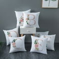 thumbnail image 6 of Valentine's Day Alphabet Decorative Throw Pillow Case, Personalized Letter Flowers Cushion Cover 18 x 18 Inch, Square Pillow Protectors for Sofa Couch Bedroom Car Chair Home Decor, I, 6 of 11