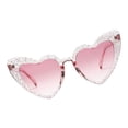 thumbnail image 4 of Gafas de montura de corazón Gafas de sol de moda de verano Gafas de Rosa + rojo Sunnimix Gafas de sol con lente de llama corazón, 4 of 6