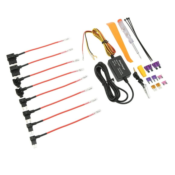 Kit de cableado para cámara de tablero Adaptador USB de 12 V-28 V a 5 V Protección contra sobrecalentamiento para Mirror Cam Navegador GPS Detector de radar TIPO C