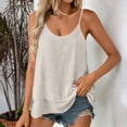 thumbnail image 4 of Stichou Womens Tank Tops Layered Hem Spaghetti Strap Sleeveless Shirts Summer Boho Cami Blouses Tiered Swing Tunic Tee Beige L, 4 of 9