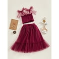 thumbnail image 2 of Bagilaanoe 2Pcs Little Girls Summer Clothes Toddler Sleeveless Crop Tops + Mesh Tutu Skirt 2T 3T 4T 5T 6T Kids Casual Skirt Set, 2 of 8
