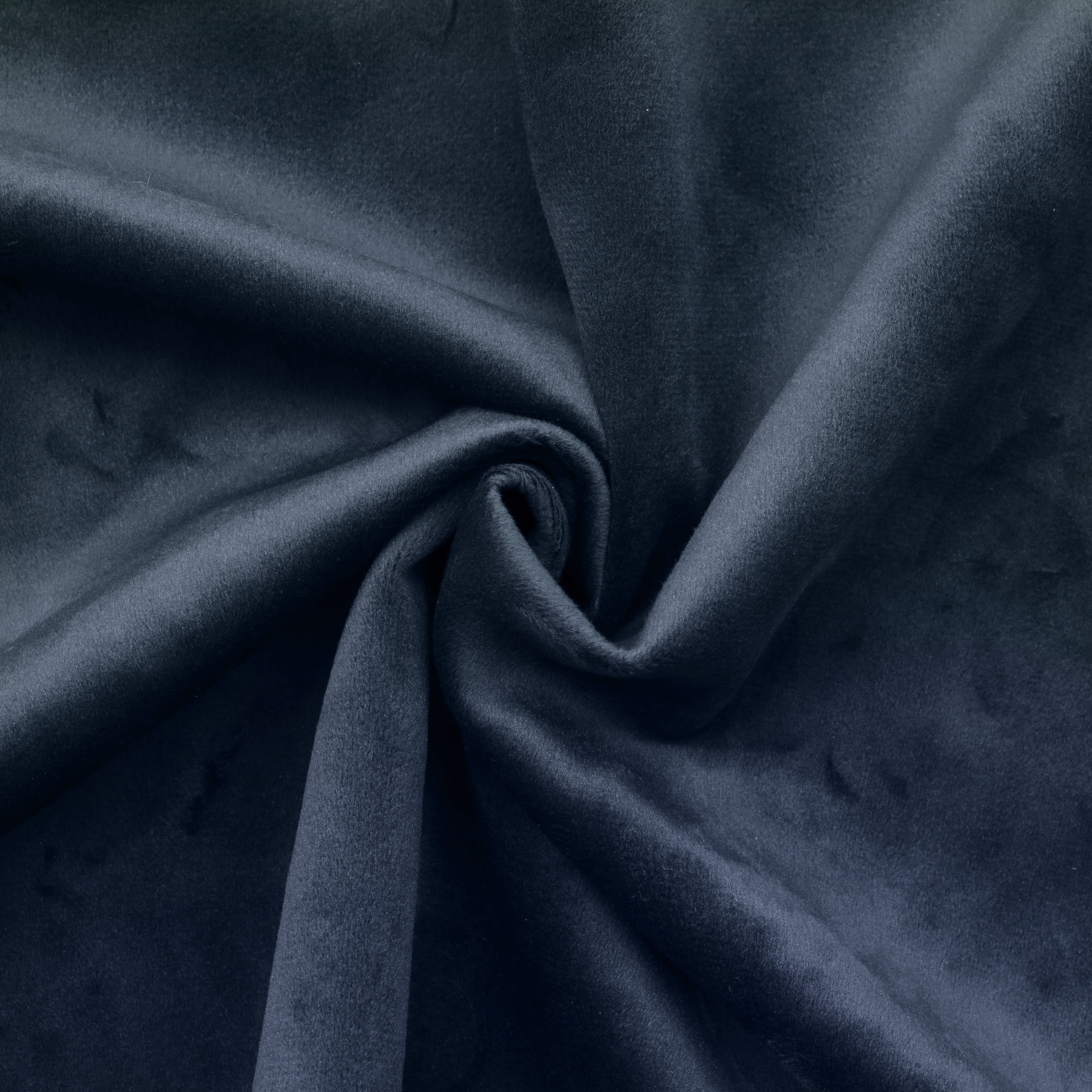 Savannah Room Darkening Velvet Dual Header Curtain Panel 50" x 84" in Dark Blue