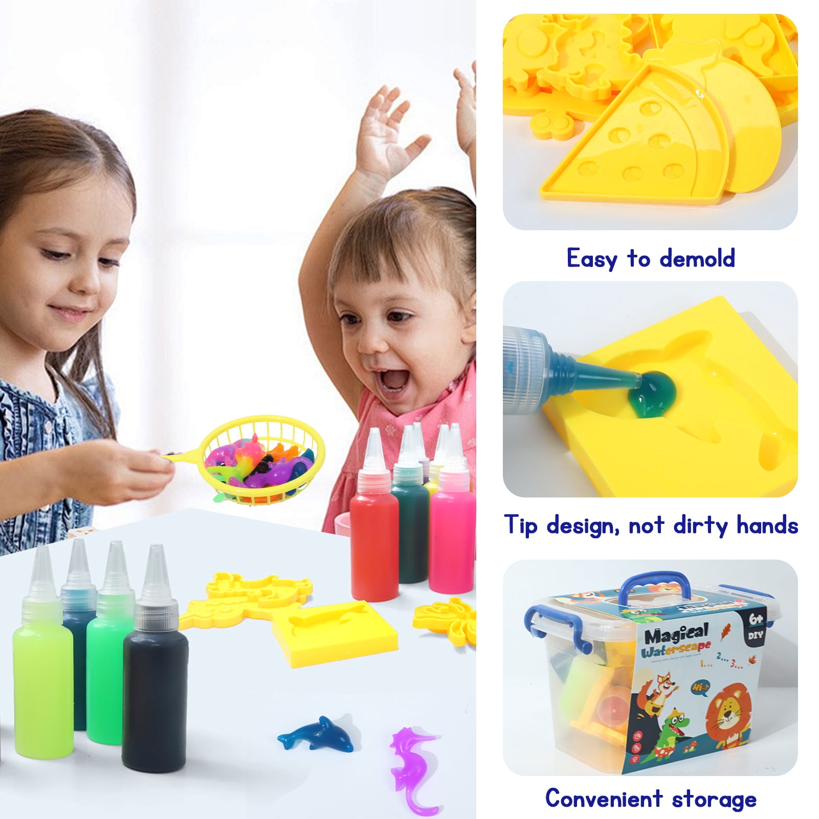 24PCS Magic Water Elf Toy Set, Water Gel Kit, Magic Water Elves, Children's DIY Aqua Fairy Kit With 12 Magic Gels, Christmas Gifts, Birthday Gifts, Party Favors, Arts & Crafts DIY Toys For Kids 3+