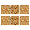 thumbnail image 2 of Fuzoiu Pumpkins And Sunflowers A Print Leather Coasters Set,Drink Coasters Set of 6,for Tabletop Protection, Durable PVC Coasters,Home Décor and Housewarming Gift,Square, 2 of 7