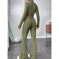 thumbnail image 4 of Conjunto de Pijama de Larga para Mujer, Conjunto de Pijama Informal de 2 Piezas, Ropa de Dormir de Otoño Verde M, 4 of 8