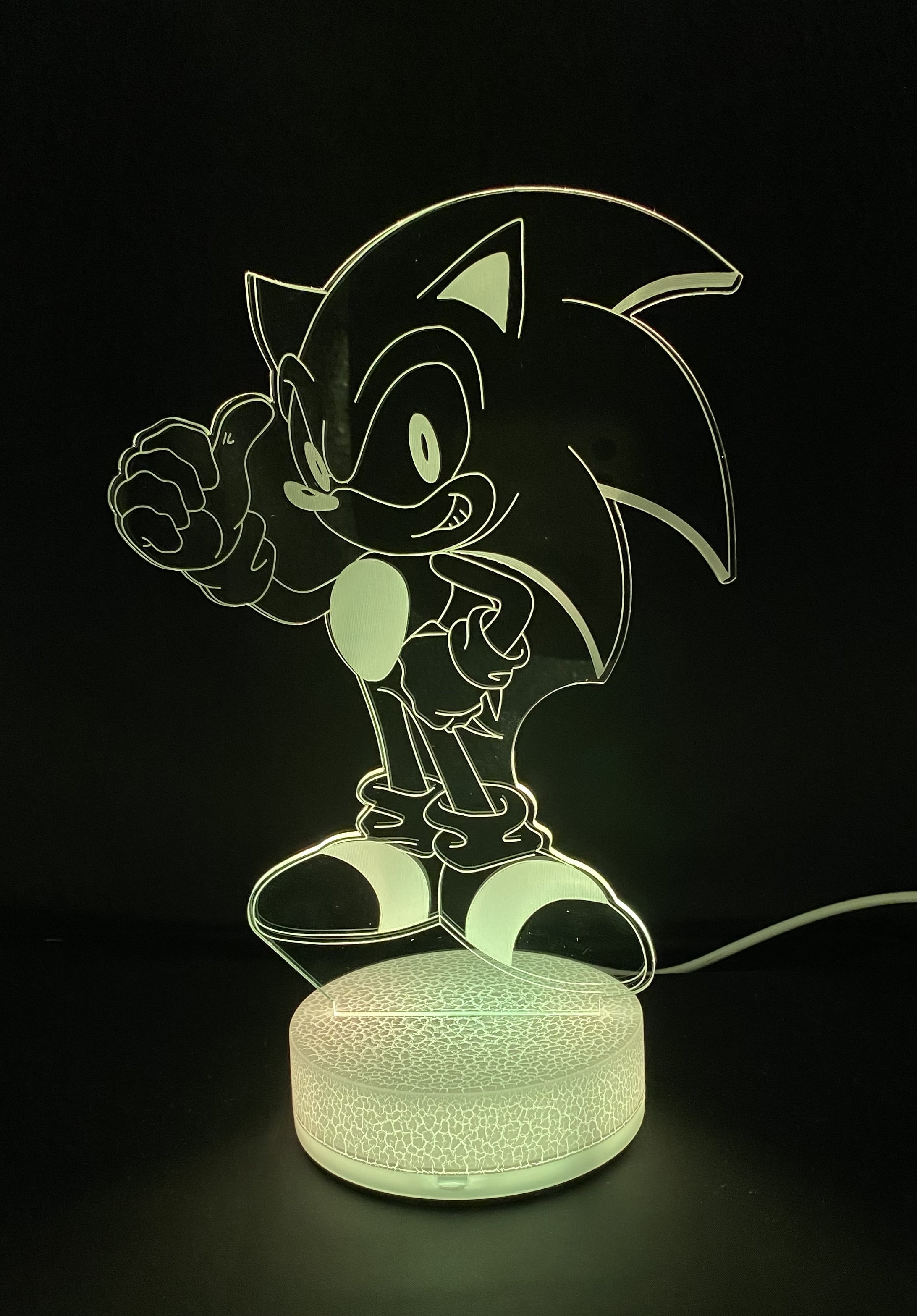 Sonic the Hedgehog 3D Figural Gold Ring 6-in Lamp