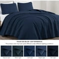 thumbnail image 5 of Chezmoi Collection Austin Queen Oversized Bedspread Set, 3-Piece Lightweight Microfiber Quilted Coverlet for All Seasons, Navy, 5 of 9