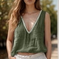 thumbnail image 2 of RMGVDSD Women Sequin Tank Tops 2025 Linen Tank Tops Deep V Neck Shirts Casual Sleeveless Tops Summer Loose Fit Flowy Blouses Trendy Fashion Clothes, 2 of 6