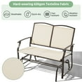 thumbnail image 3 of Topeakmart 2-Person Patio Swing Glider Bench Texteline with Steel Frame, Beige, 3 of 8