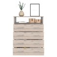 thumbnail image 4 of TUHOME Peru L Four Drawer Dresser - Light Gray/White Engineered Wood, 4 of 8