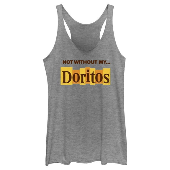 Women's Doritos Not Without My… Original Logo Racerback Tank Top Gray Heather Large