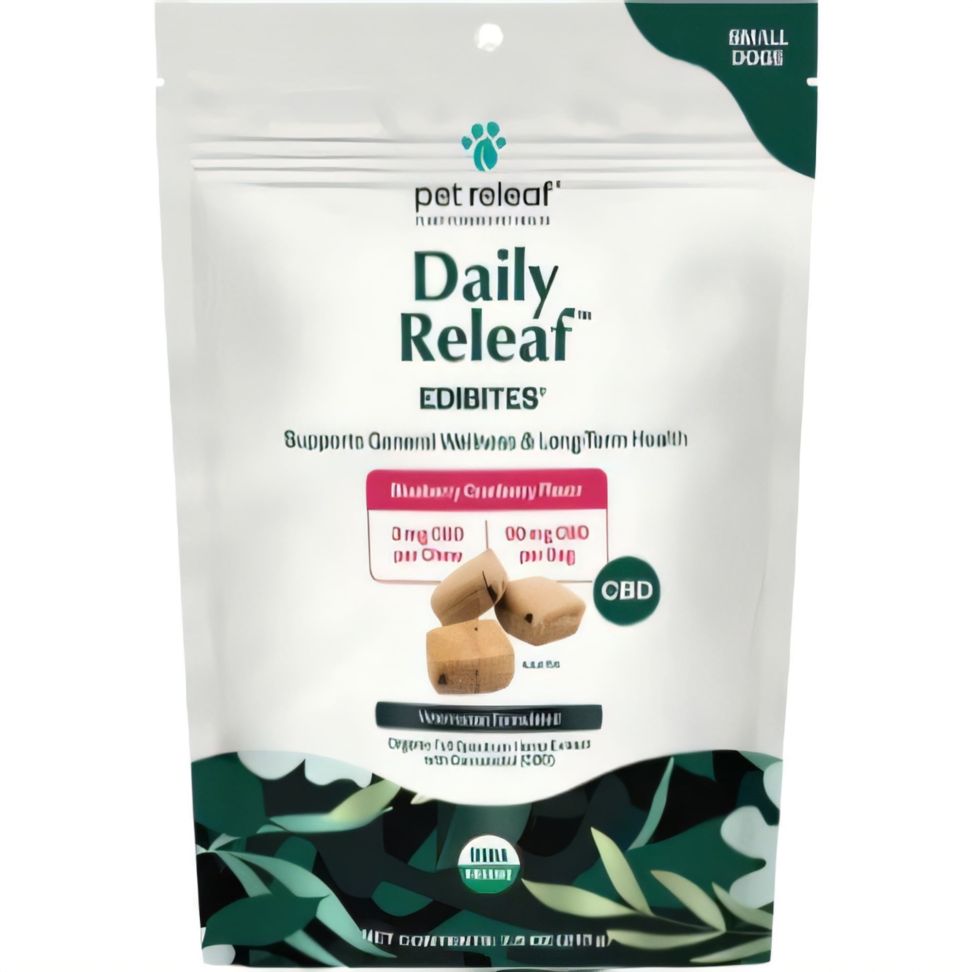 Pet Releaf Blueberry Cranberry Daily Releaf Edibites for Small Dogs, 7.5 oz.