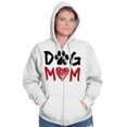 thumbnail image 5 of Dog Mom Cute Paw Print Heart Owner Zip Hoodie Sweatshirt Women Brisco Brands X, 5 of 6