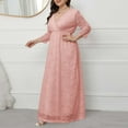 thumbnail image 2 of Feancey Plus Size Formal Dresses for Curvy Women，Lace Maxi Dress for Women Elegant Mermaid Hem Bodycon Long Sleeve Crewneck Long Dress Wedding Guest Dresses 2024, 2 of 6
