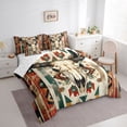 thumbnail image 3 of Homewish Bull Skull Bedding Comforter Set 7 Pieces for Kids Children Teens,Western Theme Full Bedding Set Lightweight,Bohemian Tribal Aztec Fitted Sheet Flat Sheet,Lightweight Room Decor,Reversible, 3 of 8