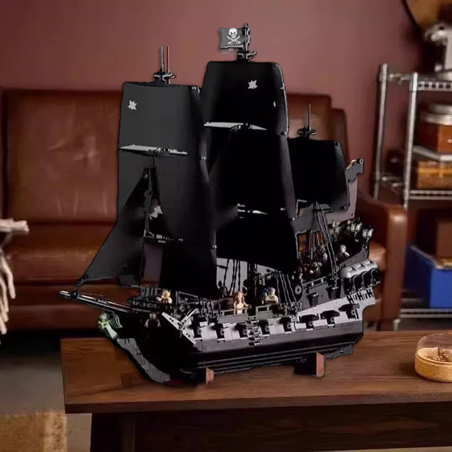 Black Pearl Pirate Ship Model Kit, Large Boats Building Set Length 76.3cm with Sailboat Design for Adults, Interesting for Enthusiasts 2868pcs