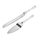 thumbnail image 2 of Set de cuchillo para pastel y espátula para pizza | Utensilios con mango de acero inoxidable cristalino | Acabado espejo | Filo dentado | Herramientas de repostería 2 piezas para cocina | Apto para, 2 of 9