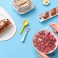 thumbnail image 5 of 100 Pcs Elastic Food Covers, Disposable Plastic Bowl Lids for Fruit & Vegetable Storage, Freshness Seal Wraps, 5 of 7