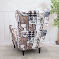 thumbnail image 4 of Skksst Wingback Sofa Cover Floral Print Armchair Slipcover 2 Pieces Stretch Home Decor Furniture Portector, 4 of 7