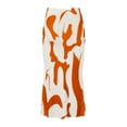 thumbnail image 4 of JIANJIA Womens Skirts Autumn Winter Color Block Print High Waist A Line Skirt Sportwear, 4 of 5