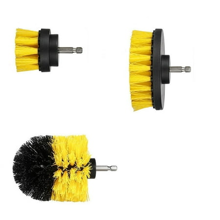 

MPWEGNP Wooden Scrub Brush Replacement Head Combo Grout Power Yellow Brush Tool Cleaning Cleaner Kit 3Pcs Cleaning Supplies