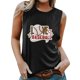 thumbnail image 1 of Gibobby Estación independiente Estilo europeo y americano Chaleco sin mangas Ropa de mujer Béisbol Impreso Camiseta suelta Casual Cuello redondo(Negro,CH), 1 of 4